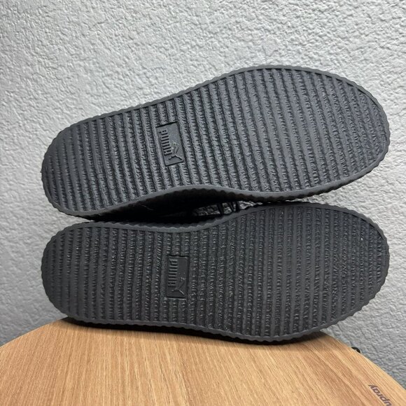 Puma x‎ Fenty By Rihanna Creeper Black patent leather platform Sneakers Size 9.5 - Picture 6 of 9